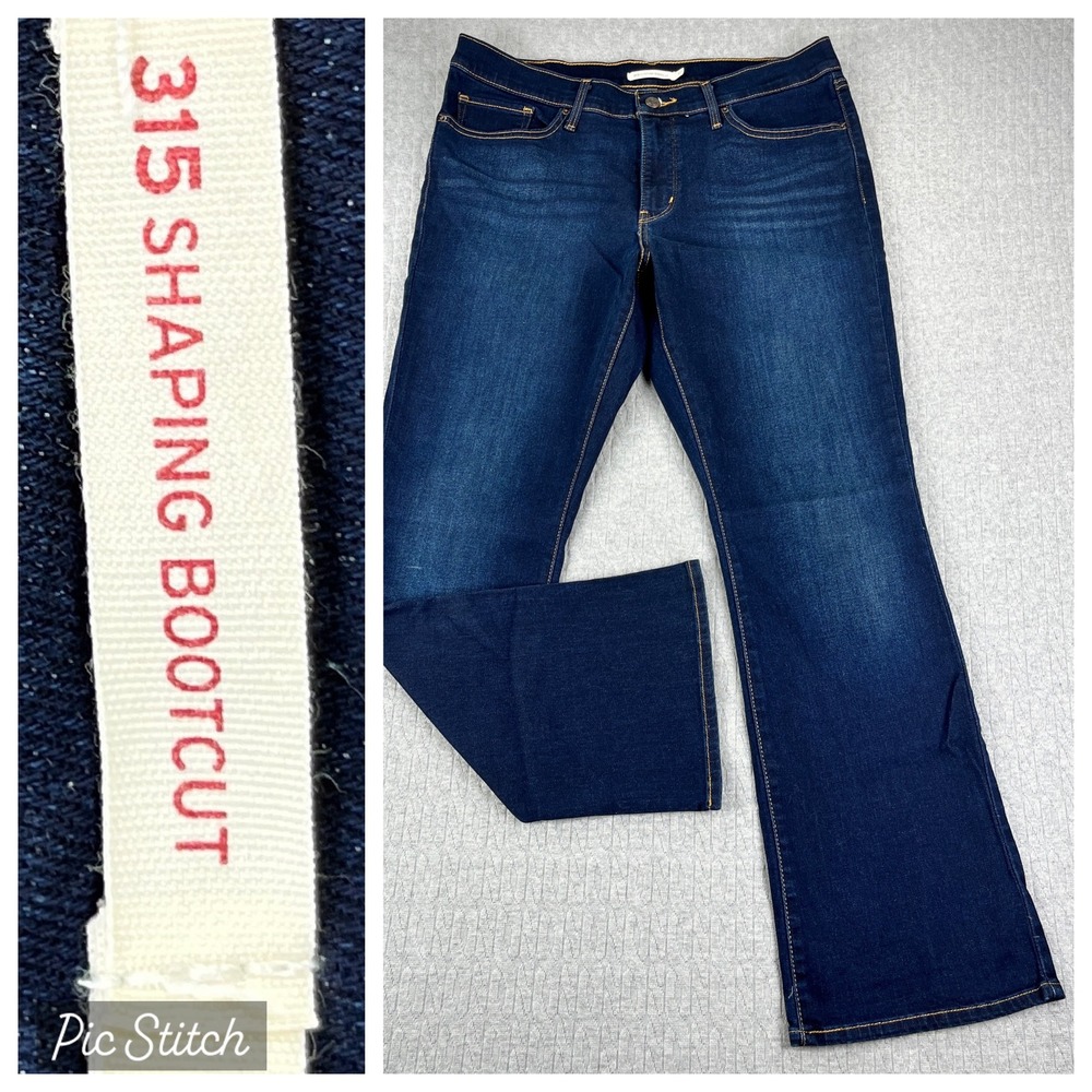Levi's 315 Shaping Bootcut Jeans Womens 32/34X30 Dark Wash Jeans Blue  Denim